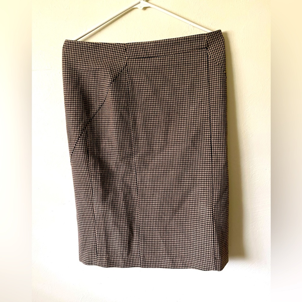 Premise Studio Black And Brown Herringbone Skirt